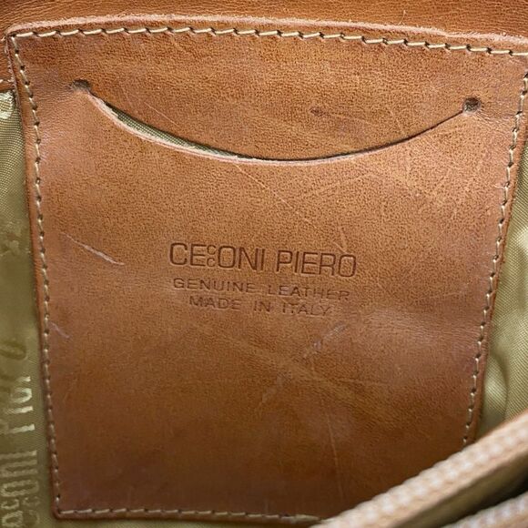 Cecconi Piero Leather Purse Handbag Tote Yellow Small Textured Italy Preppy - Picture 10 of 14